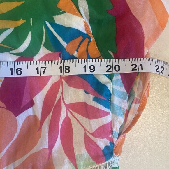 Boston Proper Abstract Forest Tiered Shift Dress Size M Resort Tropical Vacation - Picture 9 of 10